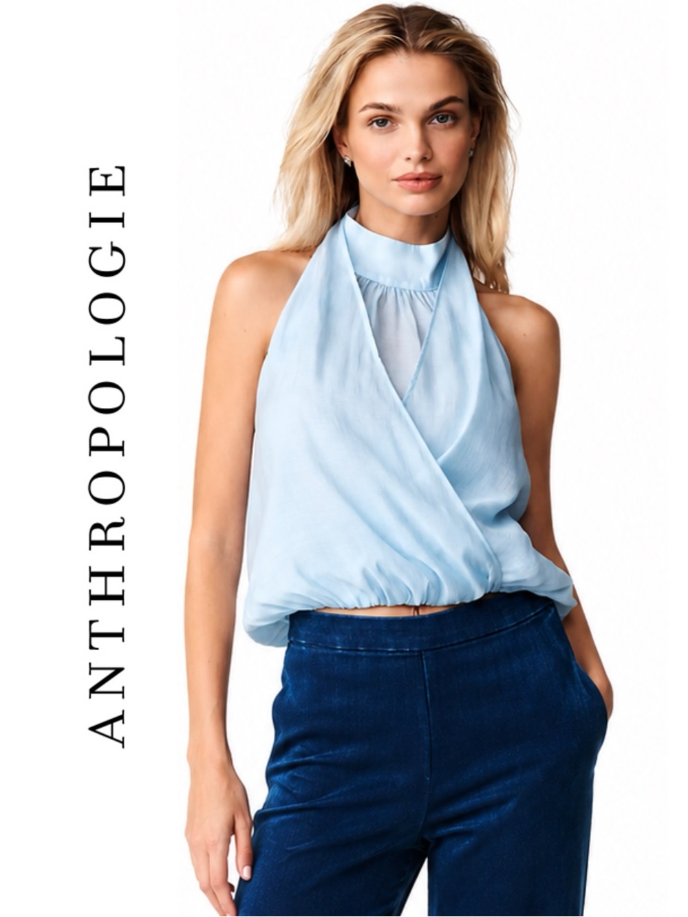 Anthropologie Layered Halter Sleeveless Blouse